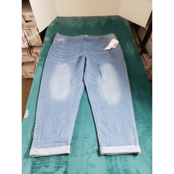 Just Be Jeans Size Extra Large Womens Blue Stretch Pants Mid Rise Boyfriend NWT - Picture 1 of 12